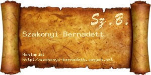 Szakonyi Bernadett névjegykártya